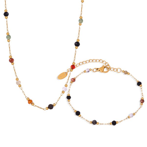 Fashion Handmade Beaded Necklace Bracelet Set - Image 2