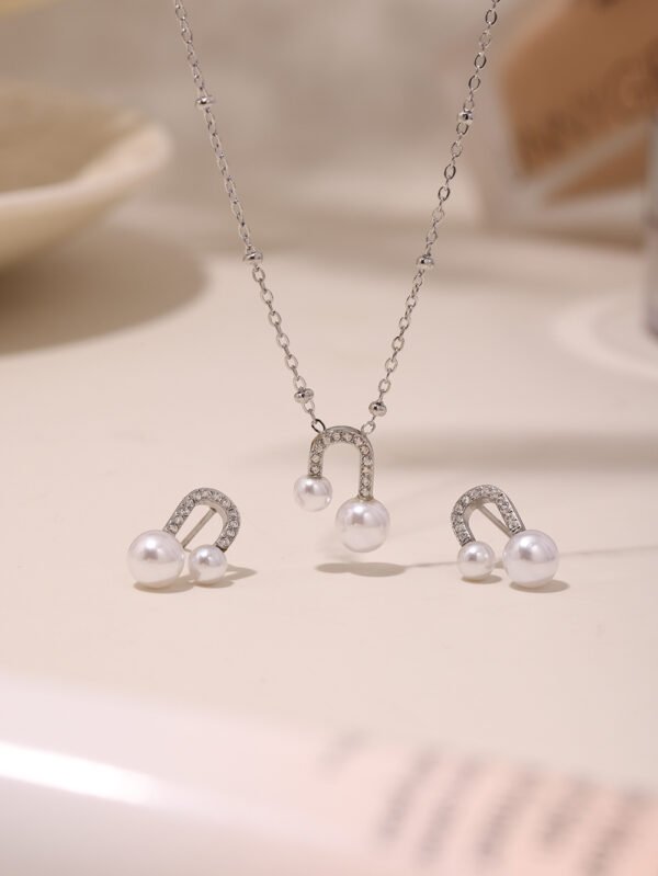 U-shaped Necklace And Earrings Fashion Luxury Set - Image 4