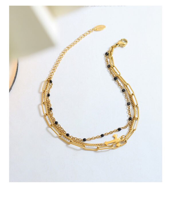 Personalized Cross Three-Layer Bracelet - Image 2