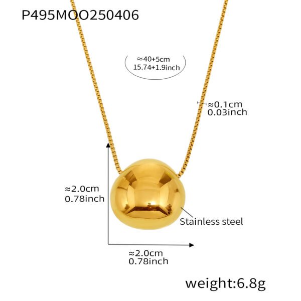 Simple Round Pendant Necklace - Image 6