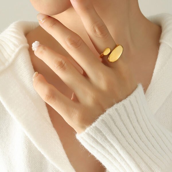 Fashion Minimalist Shaped Flat Open Ring - Image 5
