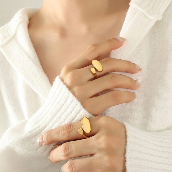 Fashion Minimalist Shaped Flat Open Ring - Image 6