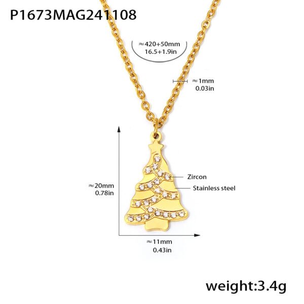 Christmas Tree Pendant Clavicle Necklace - Image 5