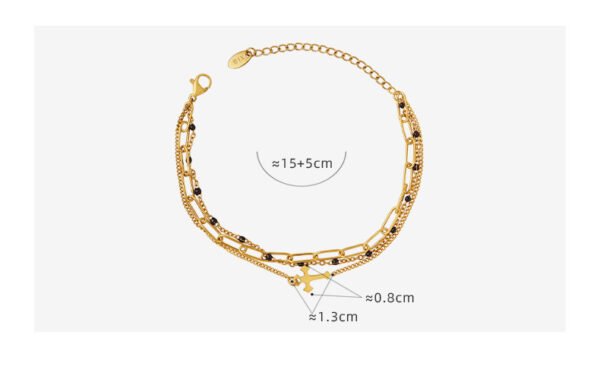 Personalized Cross Three-Layer Bracelet - Image 6