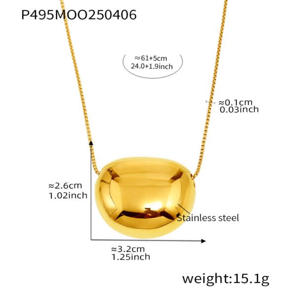 Simple Round Pendant Necklace - Image 7