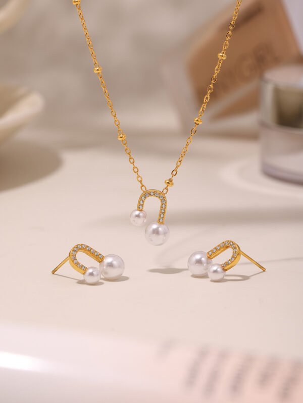 U-shaped Necklace And Earrings Fashion Luxury Set - Image 3