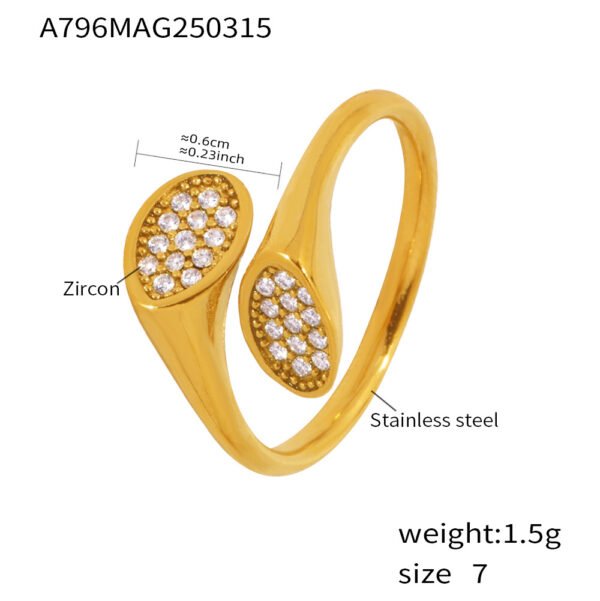 Light Luxury Irregular Open Zircon Ring - Image 9