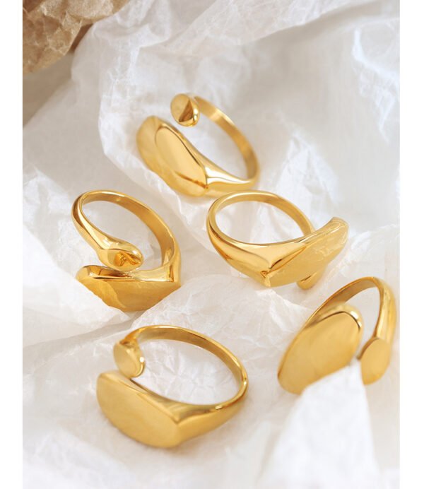 Fashion Minimalist Shaped Flat Open Ring - Image 4