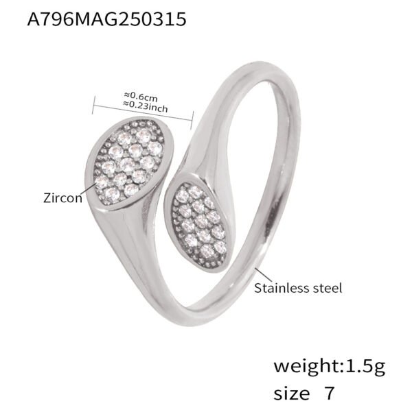 Light Luxury Irregular Open Zircon Ring - Image 10