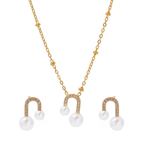 U-shaped Necklace And Earrings Fashion Luxury Set - Image 2