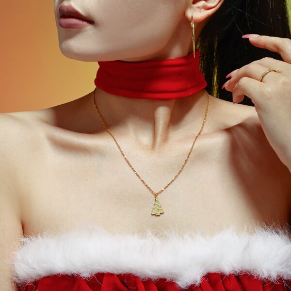 Christmas Tree Pendant Clavicle Necklace - Image 4