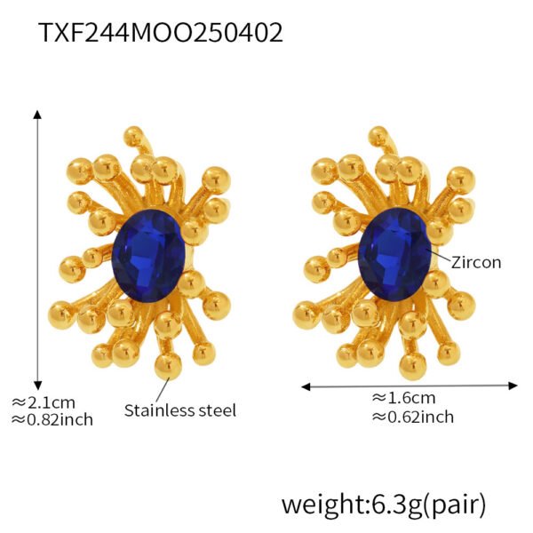 Fashionable Colorful Flower Zircon Earrings - Image 7