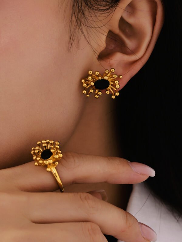 Fashionable Colorful Flower Zircon Earrings - Image 4