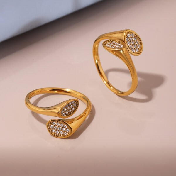 Light Luxury Irregular Open Zircon Ring - Image 4