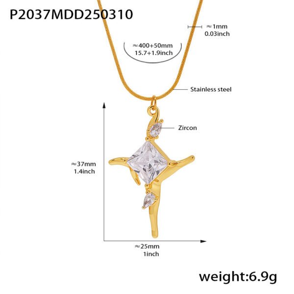 Personalized Cool Cross Pendant Necklace - Image 3
