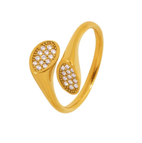 Light Luxury Irregular Open Zircon Ring - Image 2
