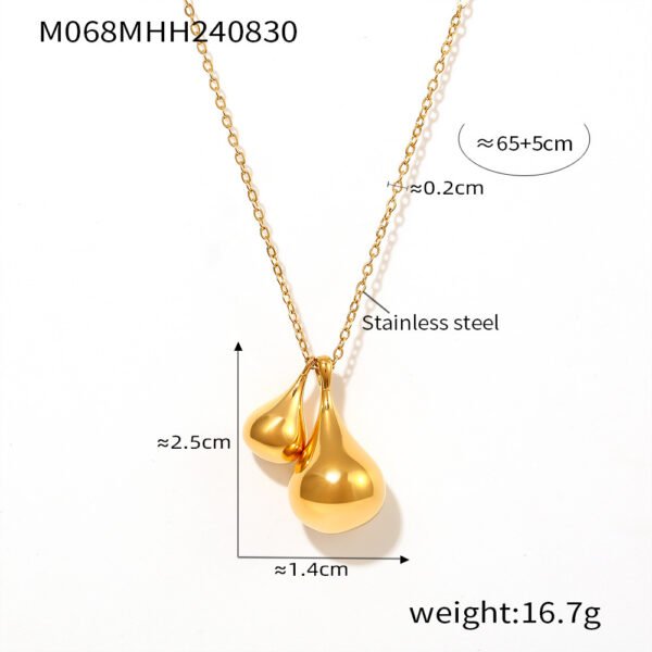 All-match Water Drop Pendant Sweater Necklace - Image 5