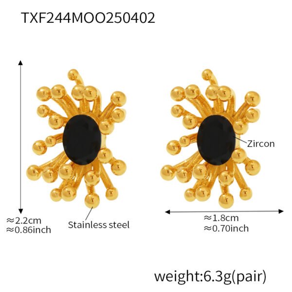 Fashionable Colorful Flower Zircon Earrings - Image 8