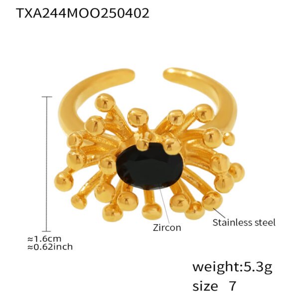 Fashionable Colorful Flower Zircon Open Ring - Image 6