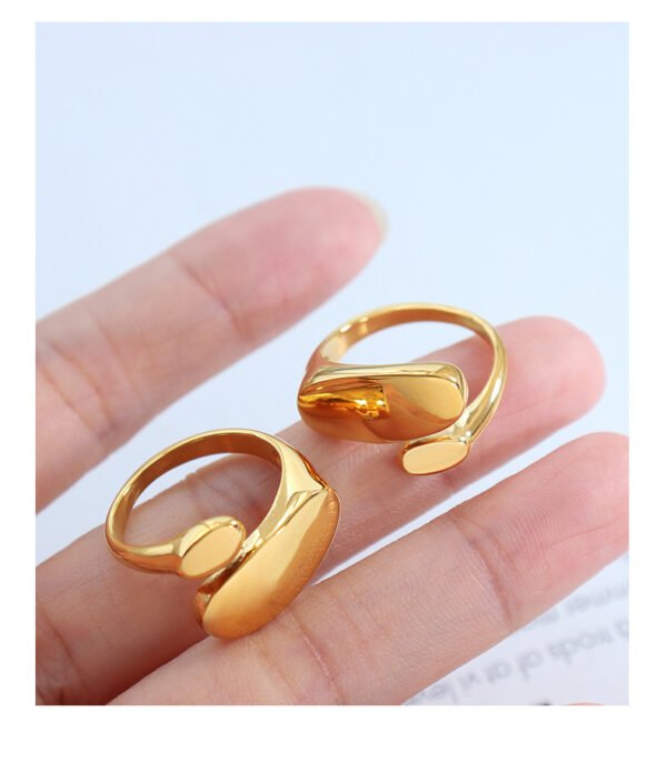 Fashion Minimalist Shaped Flat Open Ring - Image 3