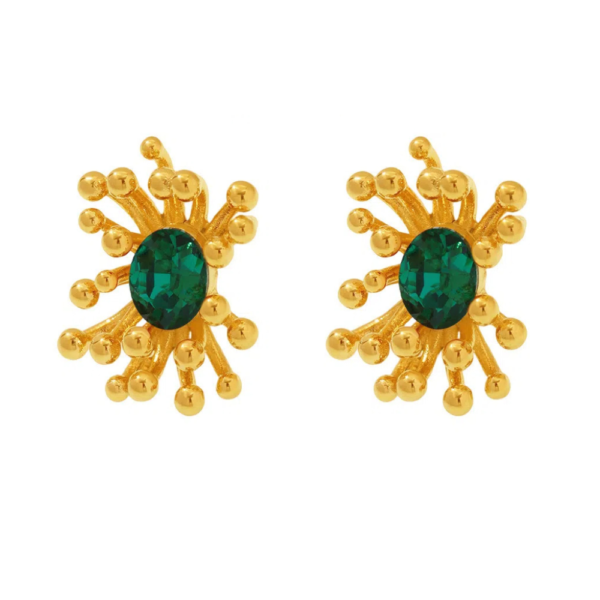Fashionable Colorful Flower Zircon Earrings