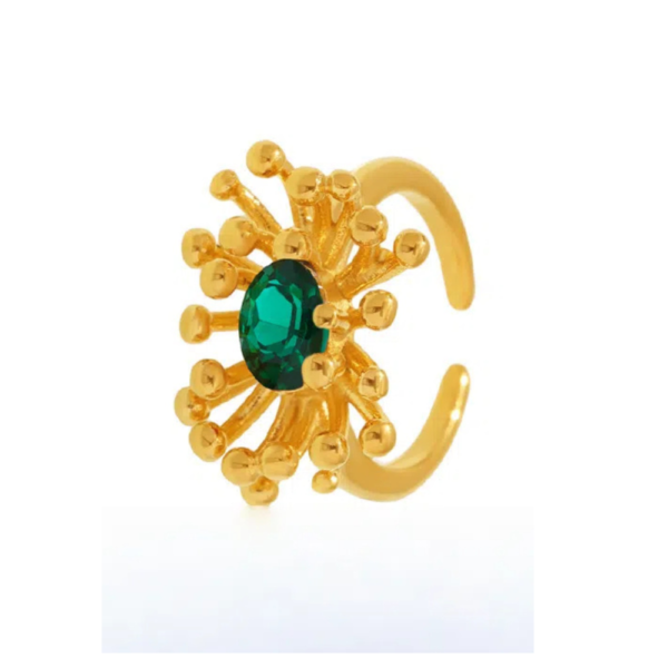 Fashionable Colorful Flower Zircon Open Ring